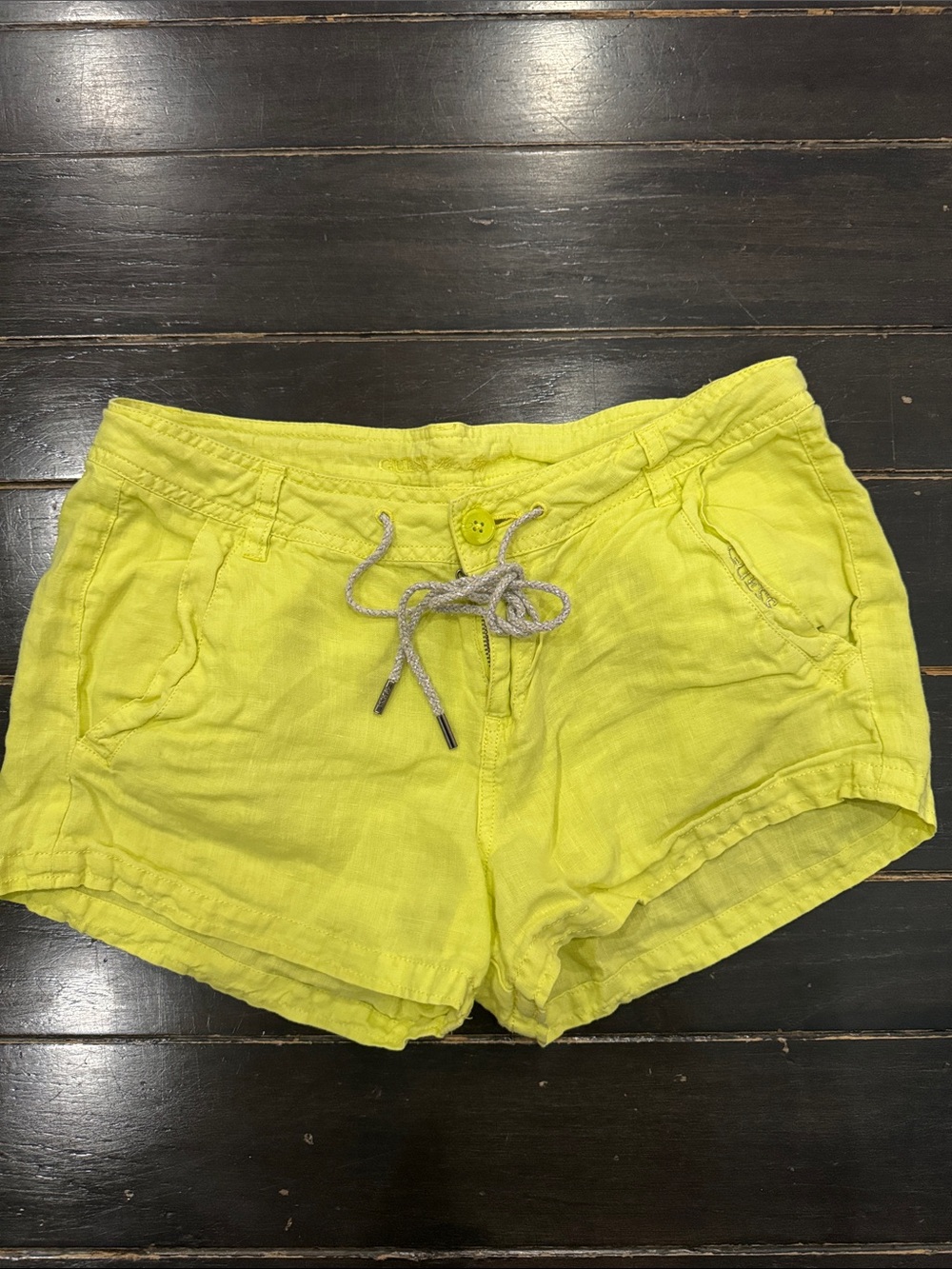 Guess Women's High-Rise Yellow Drawstring Shorts